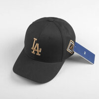 Nón lưỡi trai MLB logo NY,LA chất liệu vải kaki black