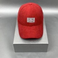 Nón lưỡi trai nhung vải mịn logo vuông thêu chữ dành cho cả nam và nữ mũ chống nắng mùa hè có thể điều chỉnh size - Smice House - Đỏ