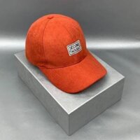 Nón lưỡi trai nhung vải mịn logo vuông thêu chữ dành cho cả nam và nữ mũ chống nắng mùa hè có thể điều chỉnh size - Smice House - cam