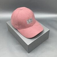 Nón lưỡi trai nhung vải mịn logo vuông thêu chữ dành cho cả nam và nữ mũ chống nắng mùa hè có thể điều chỉnh size - Smice House - Hồng
