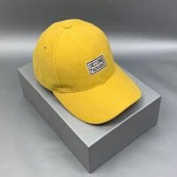 Nón lưỡi trai nhung vải mịn logo vuông thêu chữ dành cho cả nam và nữ mũ chống nắng mùa hè có thể điều chỉnh size - Smice House - vàng