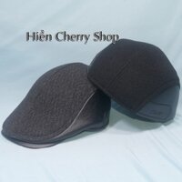 Nón Mỏ Vịt, mũ BERET nam, nón Jacket bít đuôi size đầu từ 55-58cm hàng Quảng Châu cao cấp vải nỉ vá da có tai siêu đẹp