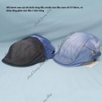 Nón mỏ vịt nam xịn, mũ beret nam, mũ ông già vải jean có 2 khóa tăng giảm size đầu bên hông