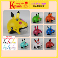 Nón mũ bảo hiểm 1/2 em bé có kính từ 2 đến 7 tuổi hình pikachu cực kỳ đáng yêu