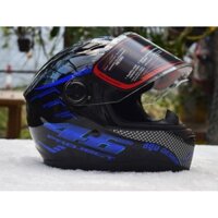 nón (mũ) bảo hiểm fullface AGU họa tiết tem 46 xanh nước biển (hàng chính hãng)