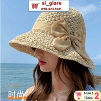 Nón mũ cói đi biển rộng vành nữ Panama gấp gọn thời trang Hàn Quốc -1