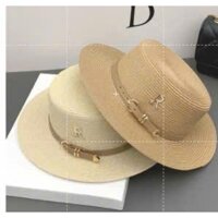 Nón, mũ cói khuy chữ R form cứng, dáng tiểu thư dễ thương chống nắng, có dây điều chỉnh, ca12