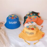 Nón Mũ đi nắng tai bèo cho bé mũ rộng vành đi biển bé trai bé gái mũ tai bèo tiểu thư từ 2-3-4-5 tuổi vòng đầu 50-52cm