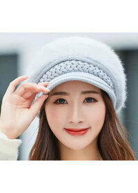 NÓN MŨ LEN BERE LÔNG THỎ BLOOM THỜI TRANG HÀN QUỐC DN19111708 - XÁM