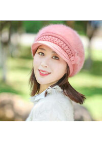NÓN MŨ LEN BERE LÔNG THỎ WINTER THỜI TRANG HÀN QUỐC DN19111709 - hồng