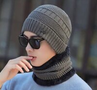 Nón mũ len khăn choàng nam thời trang Hàn Quốc don22010402 - xám