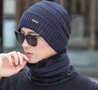 Nón mũ len khăn choàng nam thời trang Hàn Quốc don22010402 - Xanh