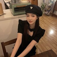 Nón mũ nồi chất kaki - bánh tiêu hot hit đính trái tim sang chảnh MN5