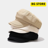 Nón nồi nữ, Mũ beret form baker thủy thủ vintage trơn cotton nhung gân thời trang phong cách Hàn Quốc BG65