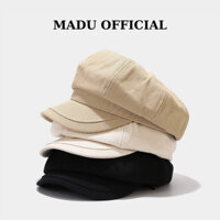 Nón nồi nữ mũ beret  vintage trơn cotton gân thời trang hàng Quảng Châu cao cấp