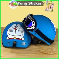 Nón nửa đầu Doremon - Lót xốp dày dặn, dây quai nón chắc chắn bền đẹp