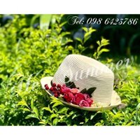 Nón phớt kết hoa handmade
