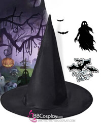 Nón Phù Thủy Đen Vải Oxford