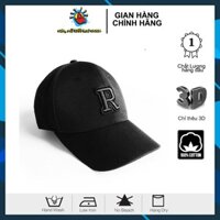 Nón R Đen - Mũ Lưỡi Trai chữ R Đen - freesize - full hộp