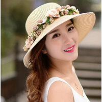 Nón rộng vành đi biển chống nắng mũ đi biển dona21040606 - Kem