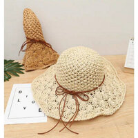 NÓN RỘNG VÀNH GẤP GỌN , MŨ RỘNG VÀNH ĐI BIỂN GẤP GỌN Dona21031805 - trắng sữa