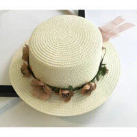 Nón rộng vành nữ chống nắng UV Mũ cói đi biển rộng vành chống nắng Panama thời trang Hàn Quốc dona21040802 - trắng sữa