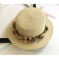 Nón rộng vành nữ chống nắng UV Mũ cói đi biển rộng vành chống nắng Panama thời trang Hàn Quốc dona21040802 - Kem
