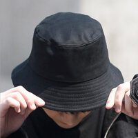 Nón rộng vành tai bèo nam trơn không thêu logo, nhiều màu sắc lựa chọn, chống nắng tốt - Hạnh Dương - Đen