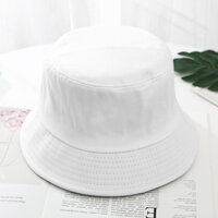 Nón rộng vành tai bèo nam trơn không thêu logo, nhiều màu sắc lựa chọn, chống nắng tốt - Hạnh Dương - Trắng