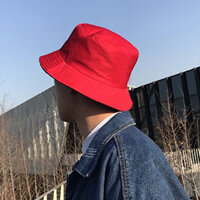 Nón rộng vành tai bèo nam trơn không thêu logo, nhiều màu sắc lựa chọn, chống nắng tốt - Hạnh Dương - Đỏ