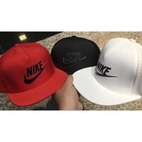 Nón snapback màu trắng nke 5 múi   (Hình chụp thật)