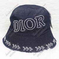 Nón tai bèo cụp 2 mặt thêu rích rắc chữ vành nhỏ 6,5cm, mũ tai bèo vành nhỏ phù hợp cho nữ - Xanh đen