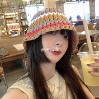 Nón Tai Bèo Đan Cói Nhiều Màu Sắc Chống Nắng Thời Trang Mùa Hè Cho Nữ