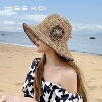 Nón Tai Bèo Đan Cói Rộng Vành Thanh Lịch Thời Trang Đi Biển Mùa Hè Cho Nữ