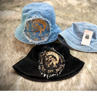 Nón tai bèo Jean Diesel bao chất - Mũ bucket Jeans hoạ tiết thêu jean xịn xò