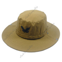 Nón tai bèo nam Đại Bàng, mũ tai bèo lao động thêu Chim Ưng, vành rộng 8.5cm, vải kaki tốt mềm mại, chống nắng tốt - Hạnh Dương - Kaki đậm