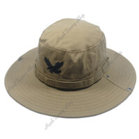 Nón tai bèo nam Đại Bàng, mũ tai bèo lao động thêu Chim Ưng, vành rộng 8.5cm, vải kaki tốt mềm mại, chống nắng tốt - Hạnh Dương - Kaki nhạt