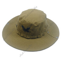 Nón tai bèo nam Đại Bàng, mũ tai bèo lao động thêu Chim Ưng, vành rộng 8.5cm, vải kaki tốt mềm mại, chống nắng tốt - Hạnh Dương - Kaki