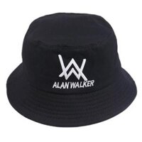 Nón tai bèo thêu chữ AW mũ bucket nón bucket vành nhỏ phong cách unisex phù hợp cả nam và nữ - Đen AW