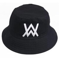 Nón tai bèo thêu chữ AW mũ bucket nón bucket vành nhỏ phong cách unisex phù hợp cả nam và nữ - Đen