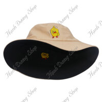Nón tai bèo thêu hình con vịt siêu dễ thương, đội được 2 mặt độc đáo mũ bucket con vịt vàng - Hạnh Dương - Kaki &amp; đen