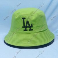 Nón tai bèo vành nhỏ nón bucket mũ tai bèo đội được 2 mặt thêu chữ LA thời trang - Xanh &amp; đen