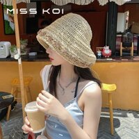 Nón Tai Bèo Vành Rộng Bằng Cói Phối Ren Thoáng Khí Thời Trang Xuân Hè Dành Cho Nữ