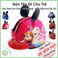 Nón Tập Đi phiên bản mới có tem công chúa Elsa, Bạch Tuyết, Babier và mũi két bảo vệ - NKH-NBH-TemKet-EL (Nhiều màu)