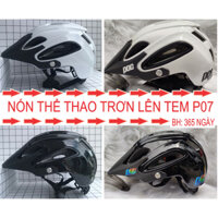 Nón thể thao trơn lên tem P07 - Mũ Bảo Hiểm Xe Đạp Thể Thao ROC R15 BH 12 Tháng, Nón R15 trắng, đen, cá tính thời trang.
