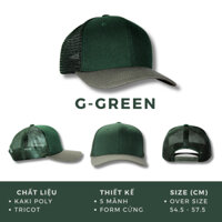 Nón Trucker lưới G-Green (Xám Xanh)