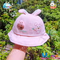 Nón Vải Cho Bé Gái từ 6-36 Tháng - Nhiều Màu - Bèo Hồng 001