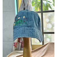 Nón vải HandMade hoa thêu tay#