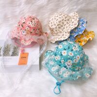 Nón Vành Khăn Voan thời trang Duy Ngọc Mẫu Khăn Thêu Gấu Thỏ Hoa Nhí Cho bé Gái 6-18 tháng