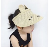 NON22 - Nón rơm nữa đầu, lưỡi trai chống nắng cho bé - NPPHH